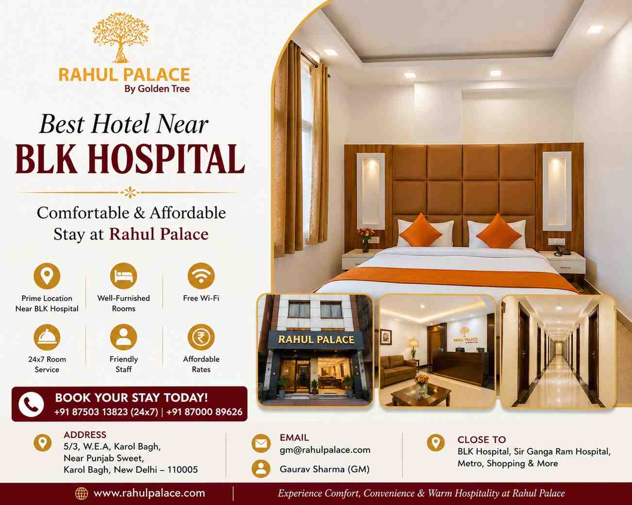 Best Hotel Near BLK Hospital Comfortable and Affordable Stay at Rahul Palace